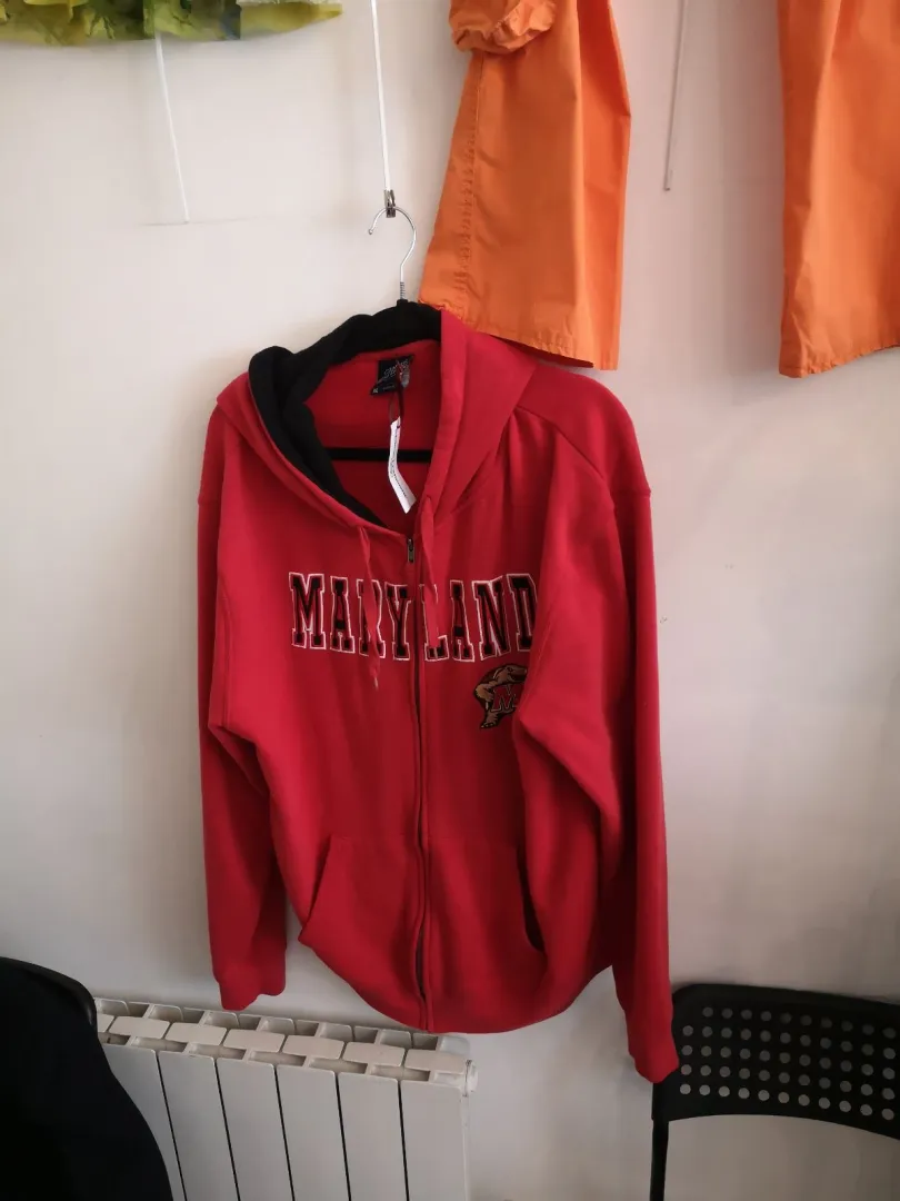Sweat à capuche zippé Maryland rouge