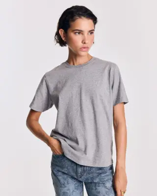 Tee-shirt Bree gris chiné brodé — photo 10