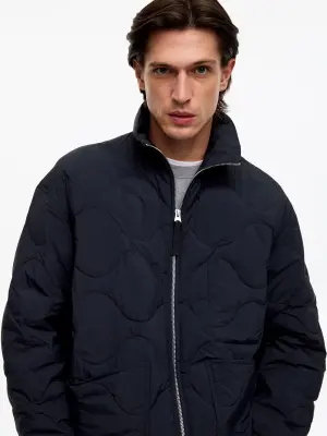 Veste matelassée en duvet - Bleu marine foncé — photo 4