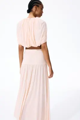 Jupe maxi en maille fine - Rose pêche — photo 2