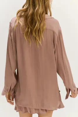 Chemise oversize - Taupe — photo 3
