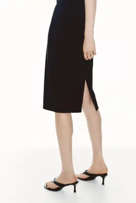 Robe en jersey avec encolure bateau - Noir — photo 3