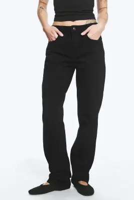 Jean droit standard taille mi-haute Laika - Black Rinse - Noir — photo 1