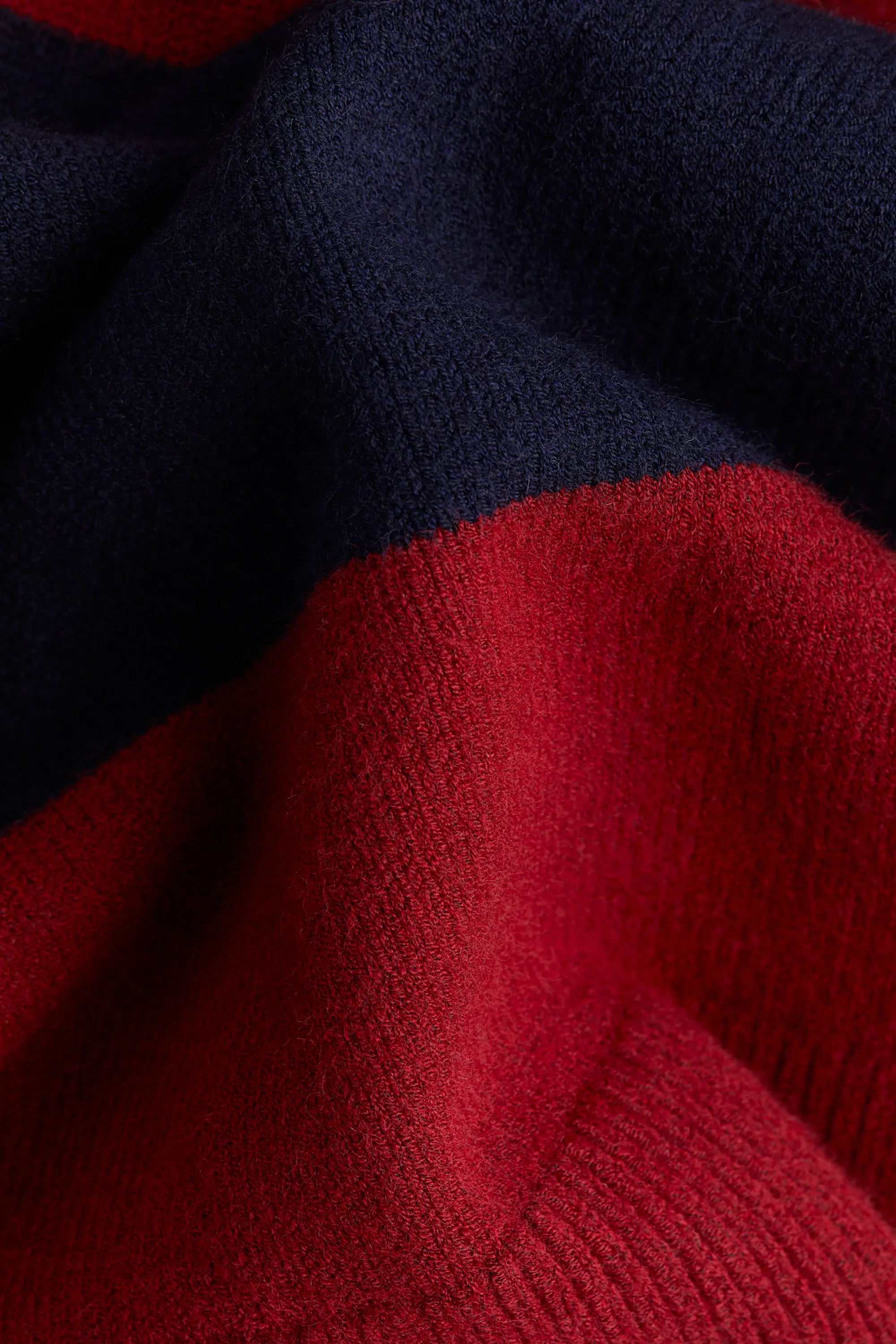 Pull avec col - Rouge foncé/bleu marine