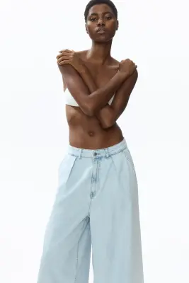 Super Wide Regular Waist Jeans - Bleu denim clair — photo 2