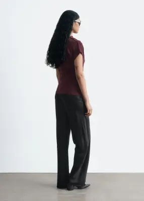 Pantalon en satin à cordon de serrage - Noir — photo 5