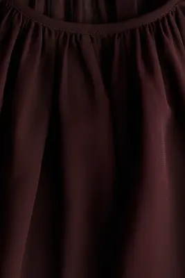 Blouse vaporeuse volantée - Marron foncé — photo 4