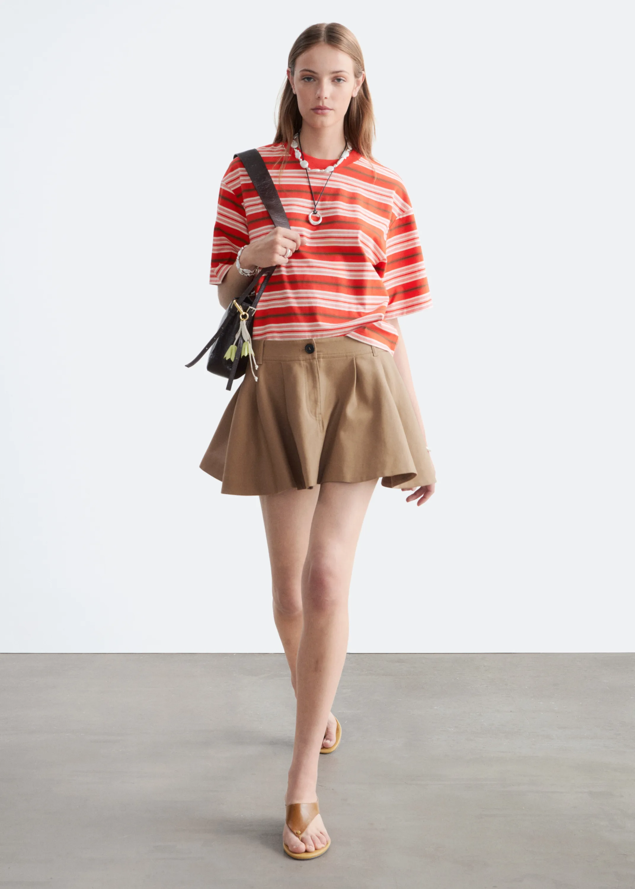 Mini jupe plissée - Beige