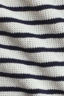 Pull en coton - Blanc/rayures bleu marine — photo 4