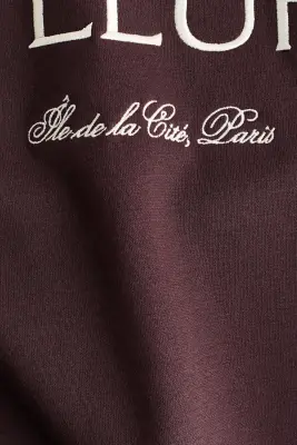 Sweat avec texte - Marron foncé/Atelier Fleur — photo 4