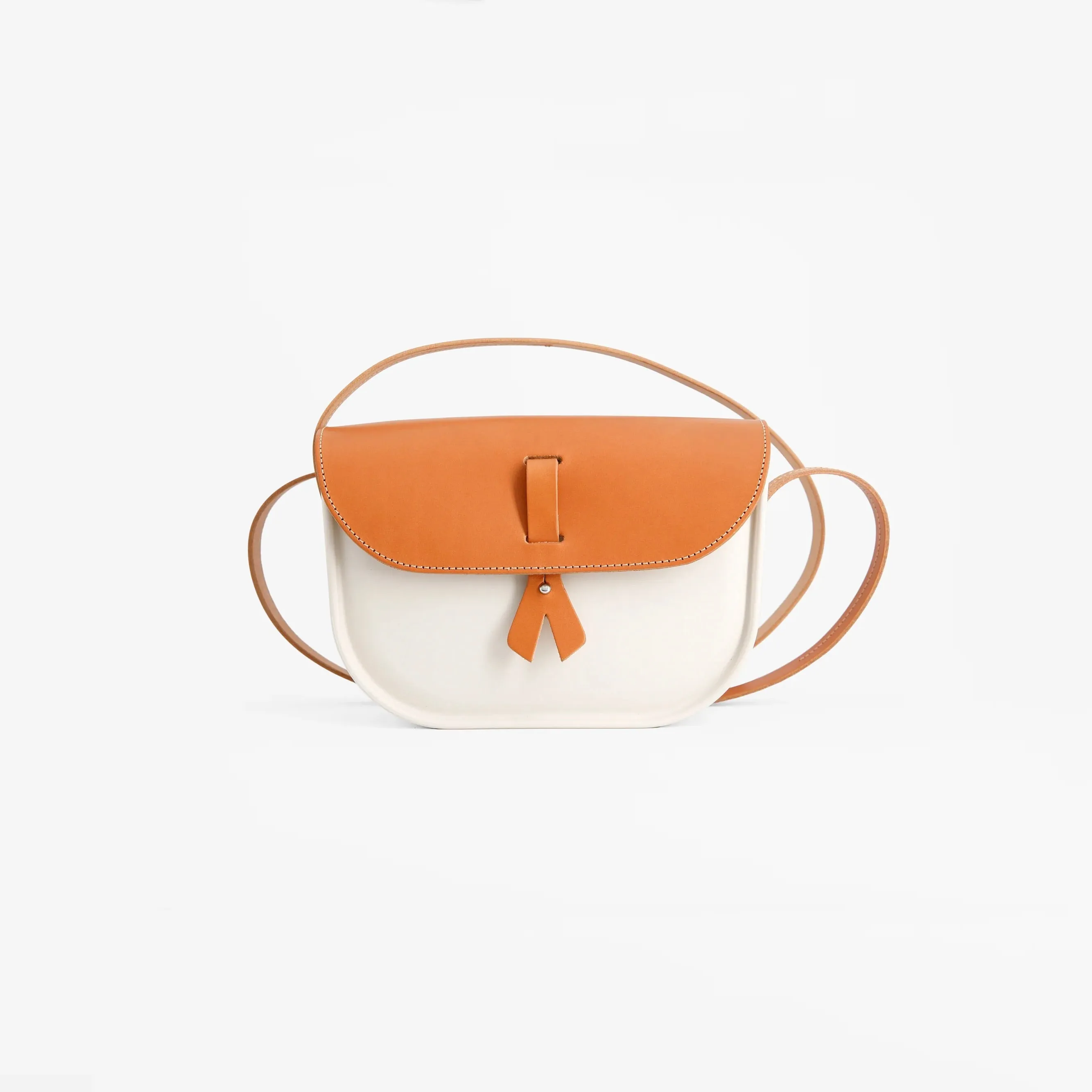 Sac à main bandoulière crème en Supergomme® et cuir