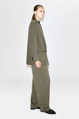BLAZER FLUIDE À COL CHÂLE - BEIGE FONCÉ — photo 4