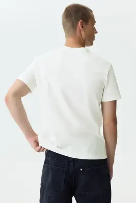 T-shirt Regular Fit en coton - Ivoire — photo 3