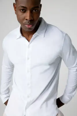 Chemise en coton organique et élasthanne — photo 5