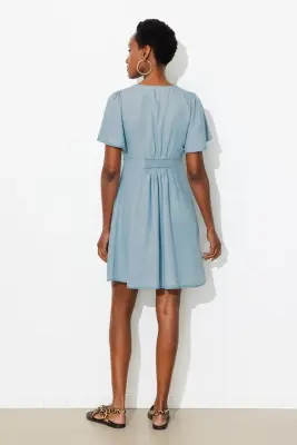 Robe courte en lyocell Femme — photo 4