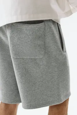 Short Relaxed Fit en molleton - Gris chiné — photo 2