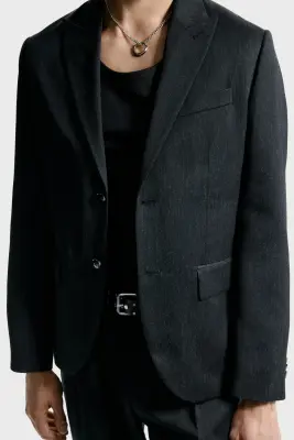 Veste Regular Fit à fermeture droite - Gris foncé — photo 2