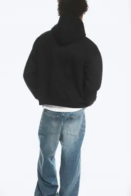 Sweat à capuche ample - Noir — photo 3