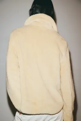 Veste en tissu peluche - Beige — photo 4