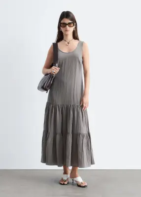 Robe longue à plusieurs niveaux - Gris — photo 2