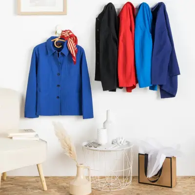 Veste de travail en croisé coton bio 1G/4F - Navy — photo 5