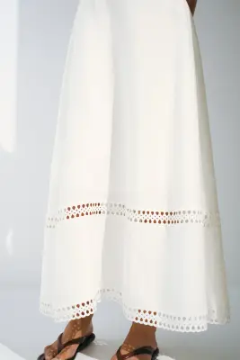 Robe dos nu en lin mélangé - Ivoire — photo 2