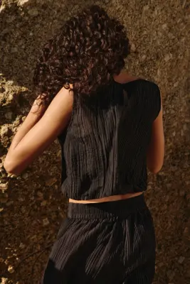 Top froissé - Noir — photo 3