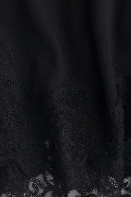 Blouse en viscose avec dentelle - Noir — photo 3