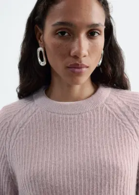 Pull en mohair mélangé - Rose poudré — photo 3