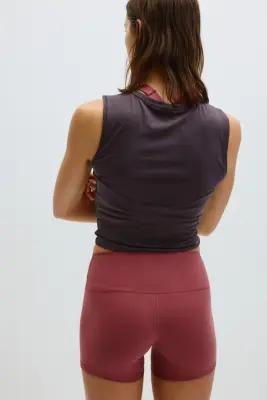 Débardeur de sport Slim Fit avec détail torsadé - Prune — photo 3