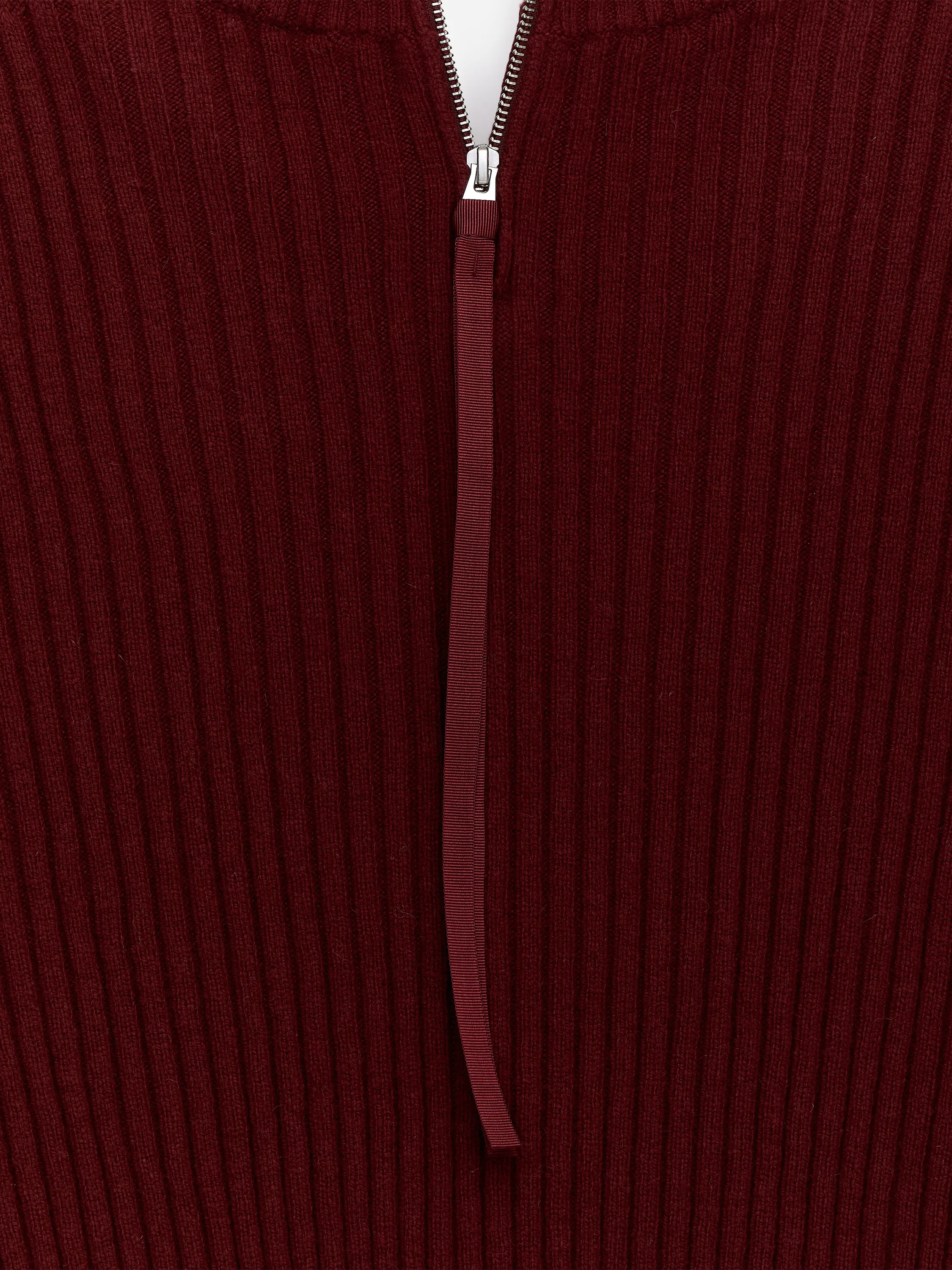 Pull en laine avec fermetures zippées - Rouge foncé