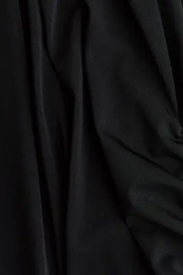Robe asymétrique à effet drapé - Noir — photo 4