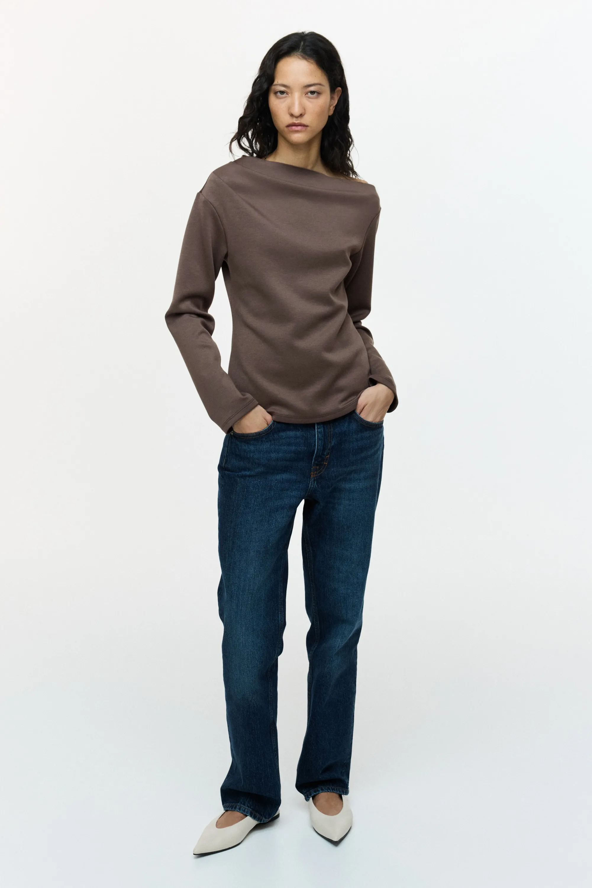 Top asymétrique - Taupe foncé