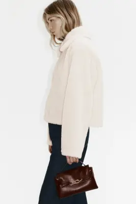 Veste en tissu peluche - Beige clair — photo 3