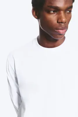 T-shirt manches longues décontracté - Blanc — photo 1