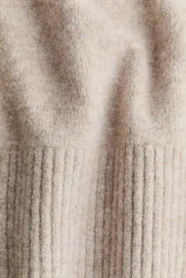 Veste à capuche zippée en maille - Beige clair chiné — photo 4