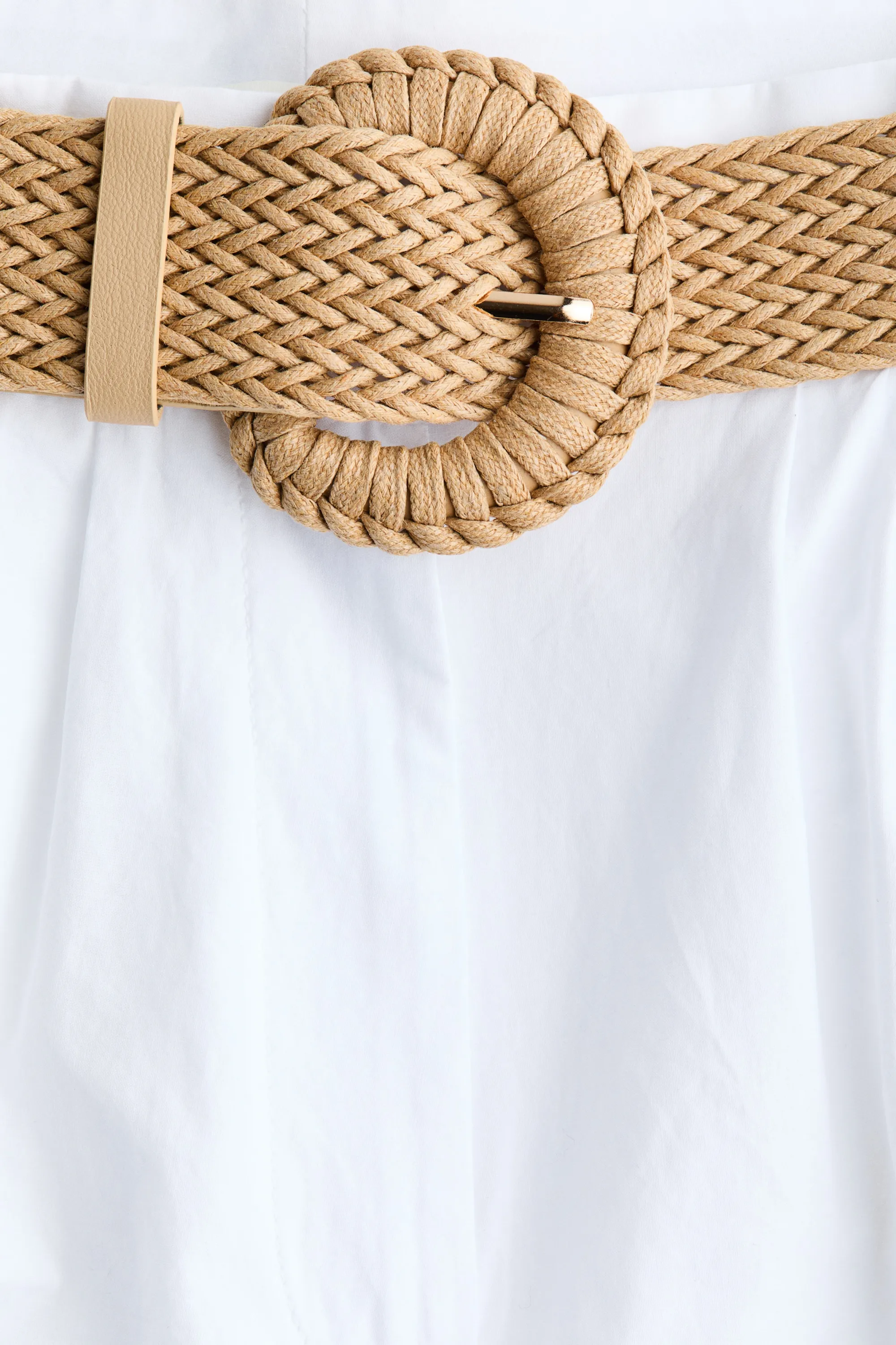 Short en coton avec ceinture - Blanc