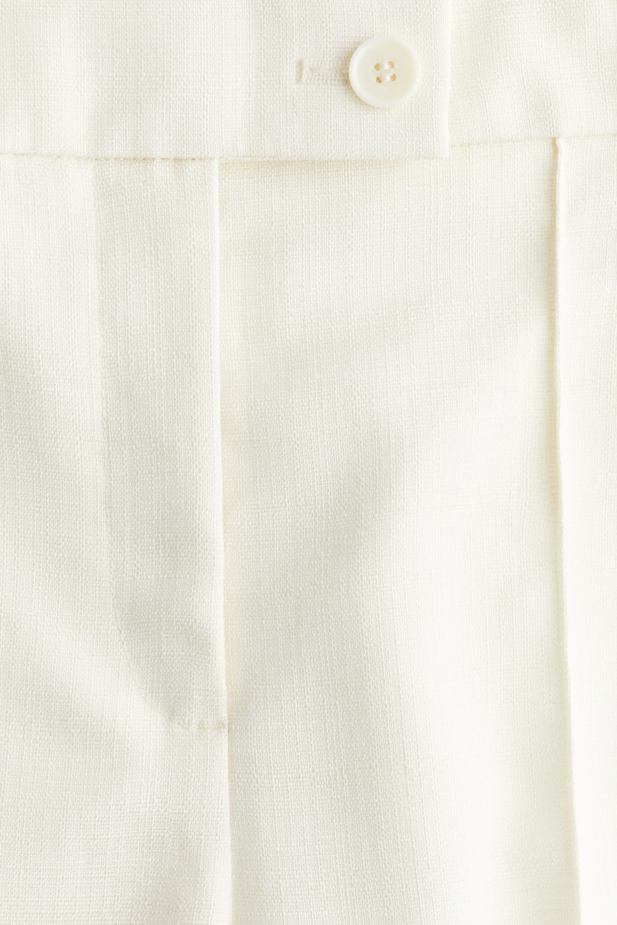 Pantalon évasé avec plis - Crème