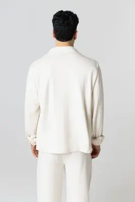 Veste Crème Manches Longues en Lyocel, Tencel / Coton Organique — photo 4