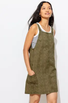 Robe salopette brodée — photo 3
