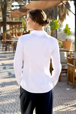Alia Button Down Blouse - White — photo 4