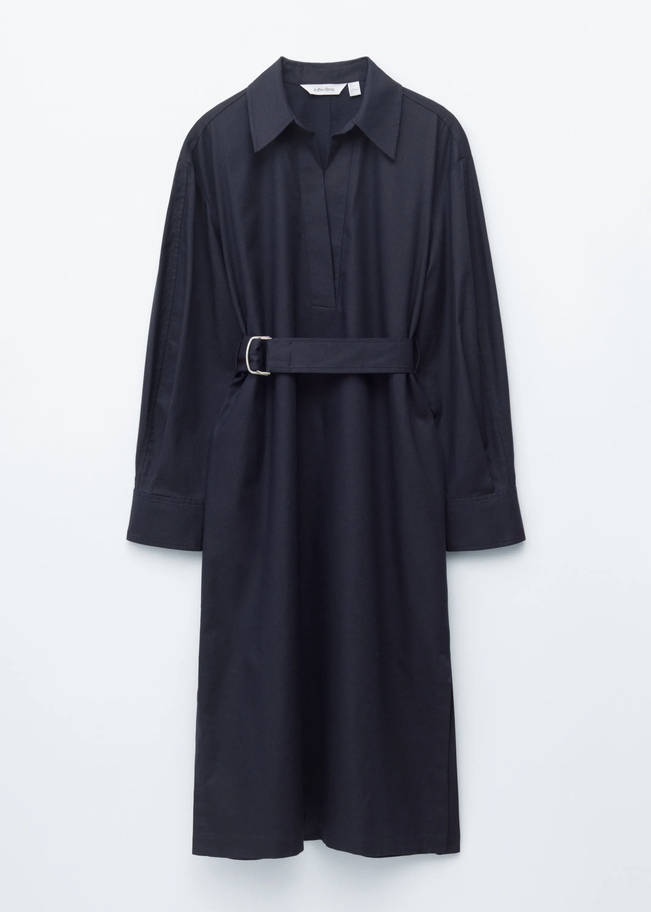 Robe midi ceinturée - Bleu marine