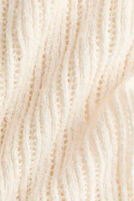 Pantalon large façon crochet - Beige clair — photo 4