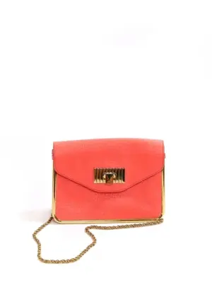 Sac SALLY en cuir grainé rouge corail NEUF Prix boutique 1320€ — photo 1