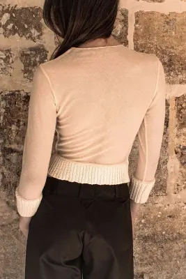 Pull avec dos et manches en tulle — photo 2
