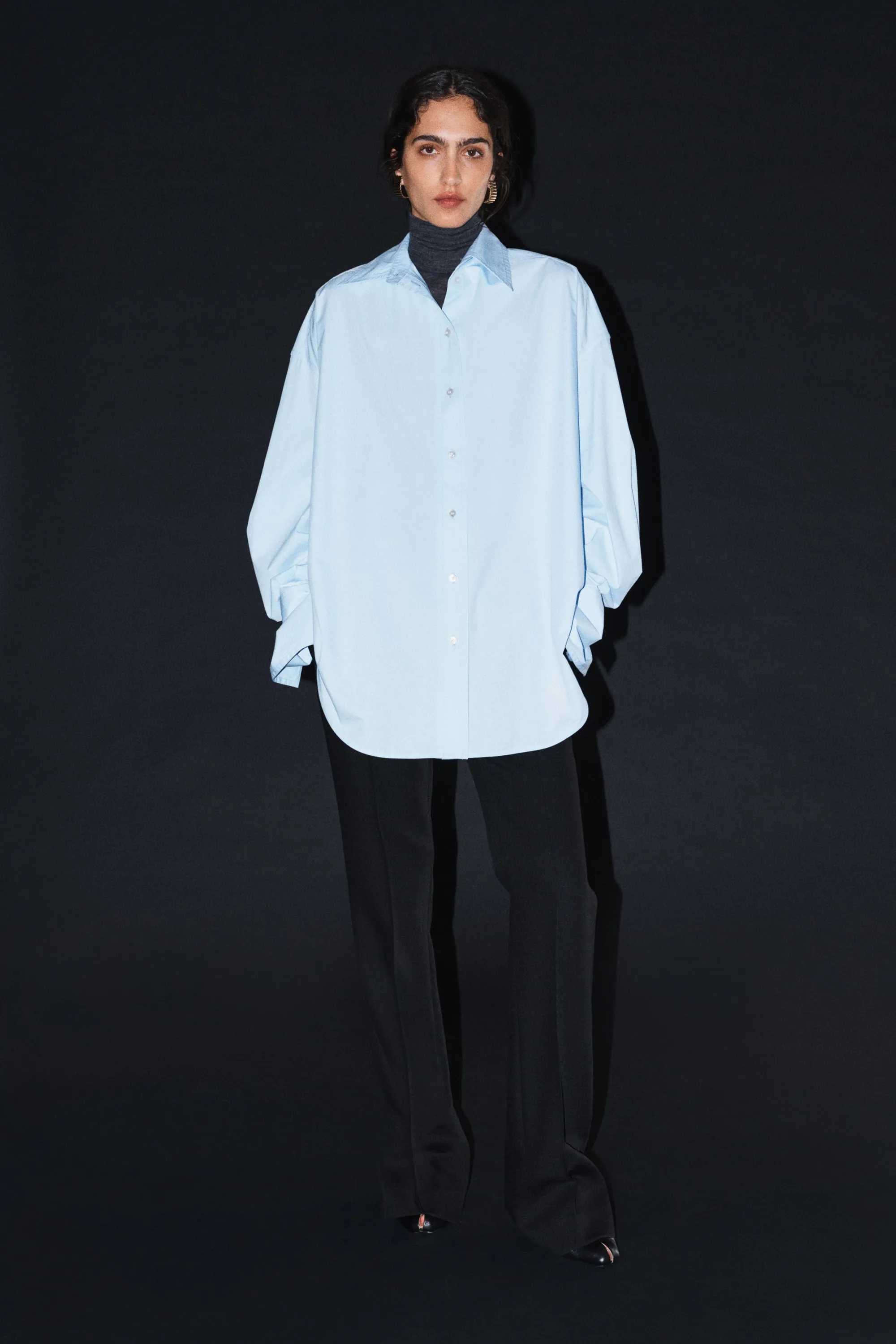 Chemise oversize en coton - Bleu clair