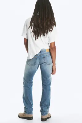 Jean droit ajusté taille basse Comet - Stirrup Blue - Bleu moyen — photo 3