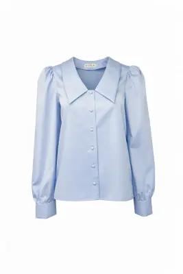 Yves Cotton Blouse - Light blue — photo 5