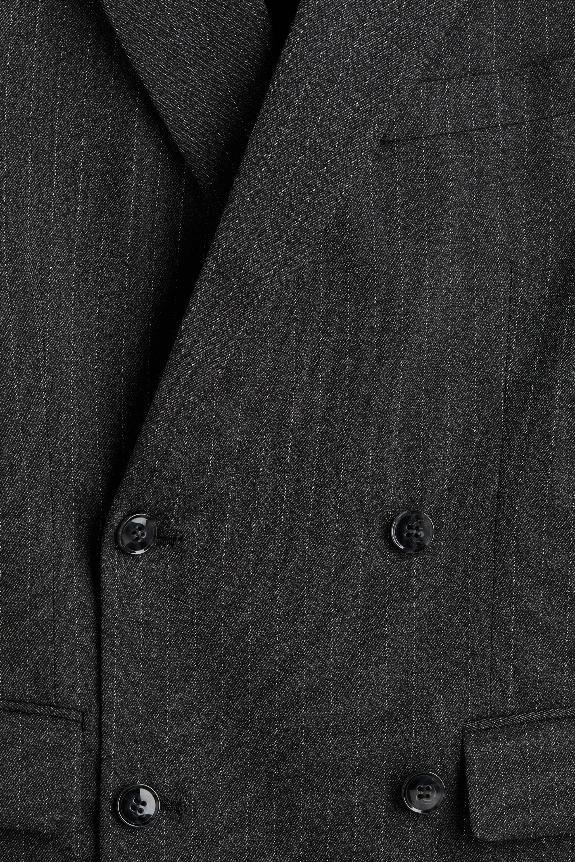 Veste Relaxed Fit à fermeture croisée - Gris foncé/rayures tennis