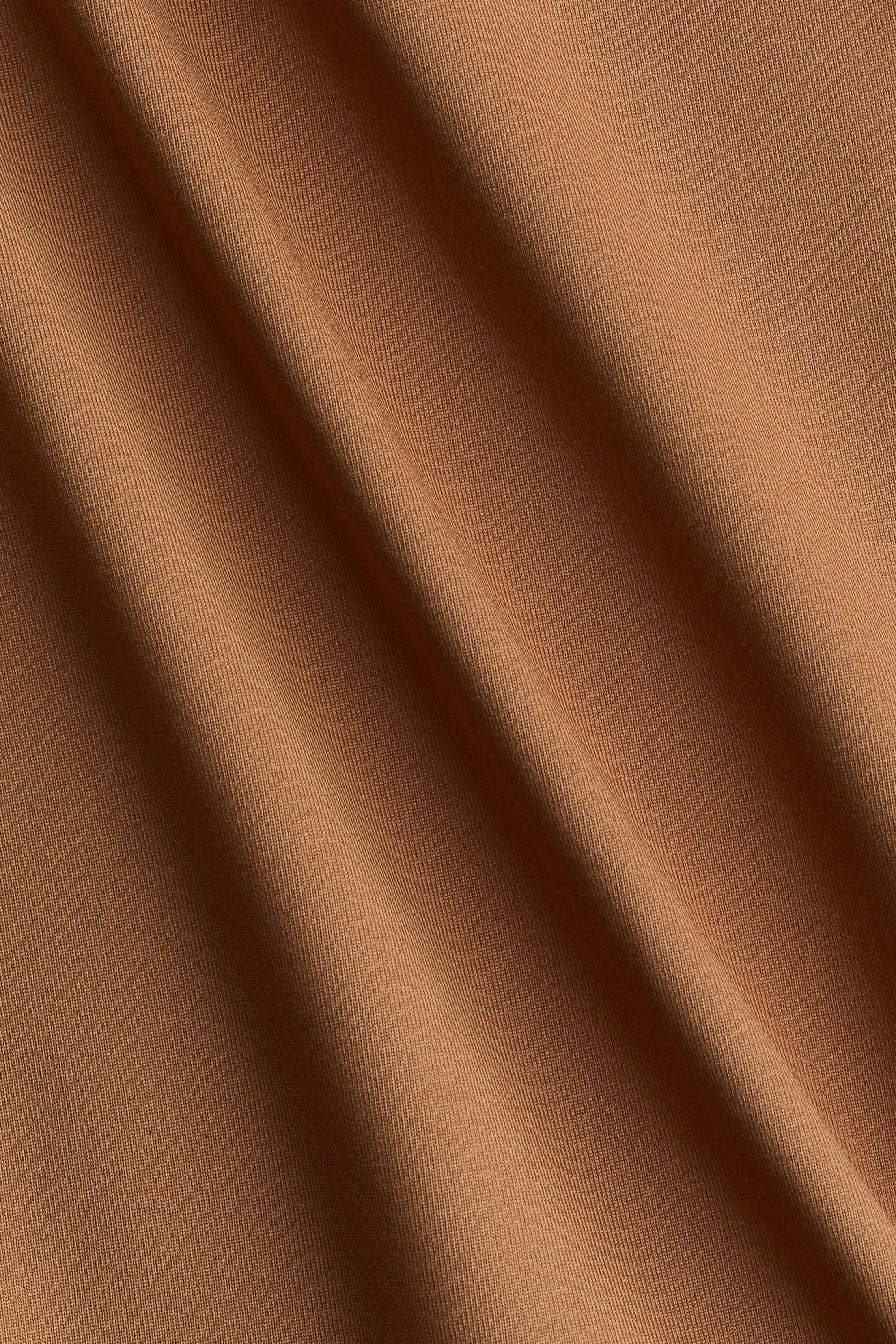 Top épaules nues à effet drapé - Marron clair